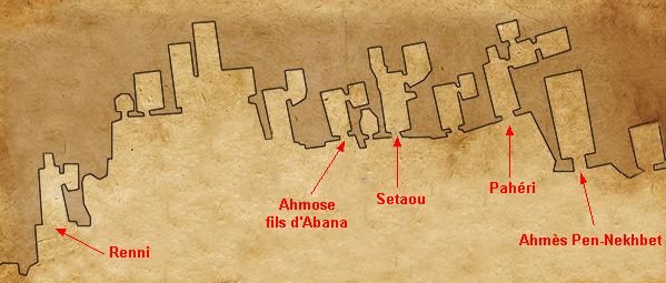 Plan de la nécropole d'El-Kab