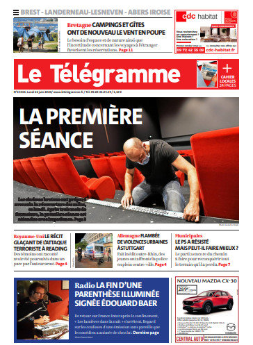 Le Télégramme (3 Éditions) Du Lundi 22 Juin 2020