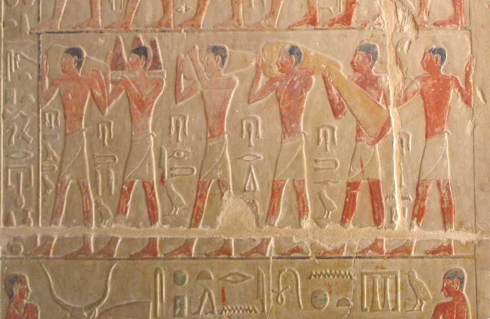 prêtres funéraires apportant des offrandes - mastaba de Niankhkhnoum et Khnoumhotep