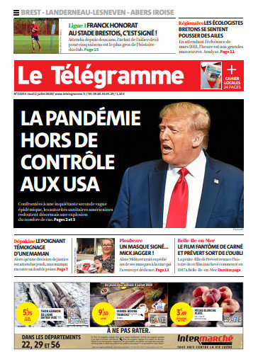 Le Télégramme (3 Éditions) Du Jeudi 2 Juillet 2020