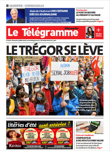 Le Télégramme (3 Éditions) Du Dimanche 5 Juillet 2020