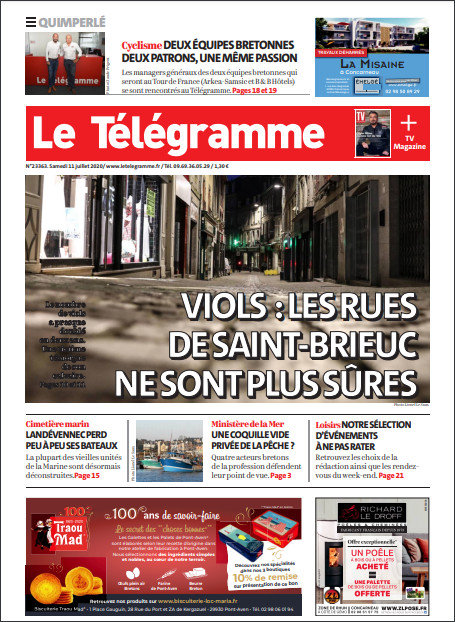 Le Télégramme (3 Éditions) Du Samedi 11 Juillet 2020