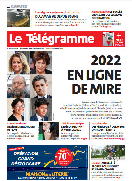 Le Télégramme (3 Éditions) Du Mardi 7 Juillet 2020