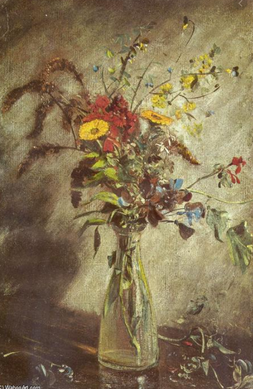 Fleurs dans un vase en verre par John Constable