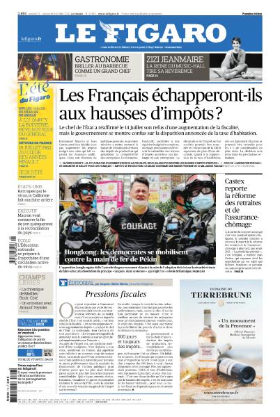 Le Figaro Du Samedi 18 & Dimanche 19 Juillet 2020