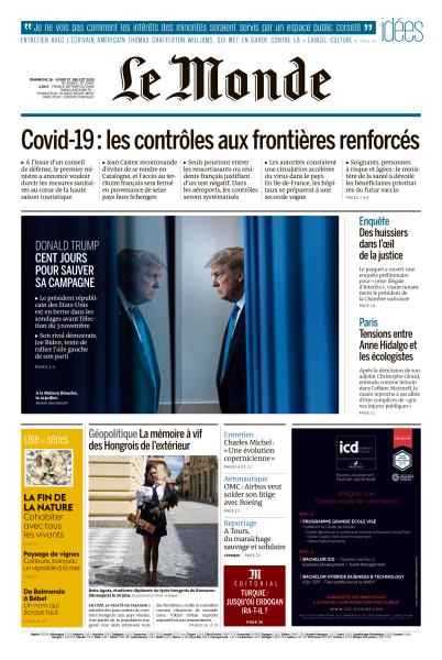Le Monde Du Dimanche 26 & Lundi 27 Juillet 2020