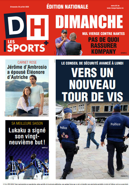 LA DERNIERE HEURE Edition Nationale Du Dimanche 26 Juillet 2020