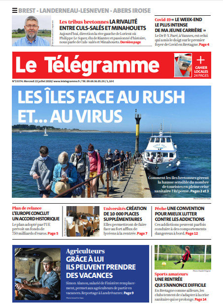 Le Télégramme (3 Éditions) Du Mercredi 22 Juillet 2020