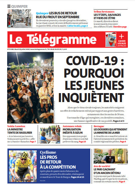 Le Télégramme (3 Éditions) Du Mardi 28 Juillet 2020