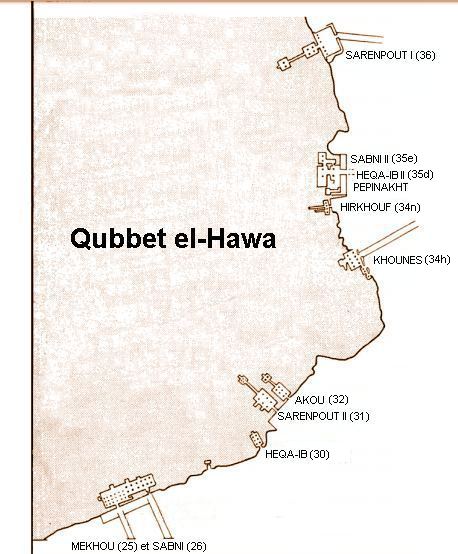 Emplacement des tombes de Qubbet el-Hawa