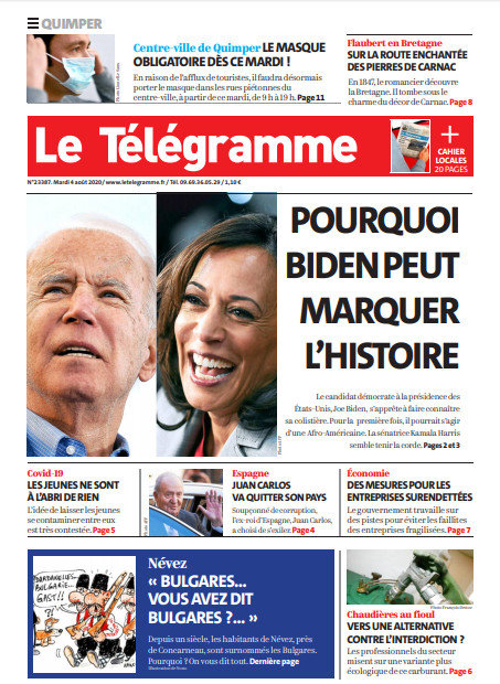 Le Télégramme (3 Éditions) Du Mardi 4 Août 2020  