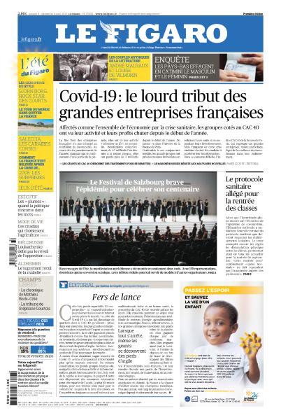 Le Figaro Du Samedi 8 & Dimanche 9 Août 2020