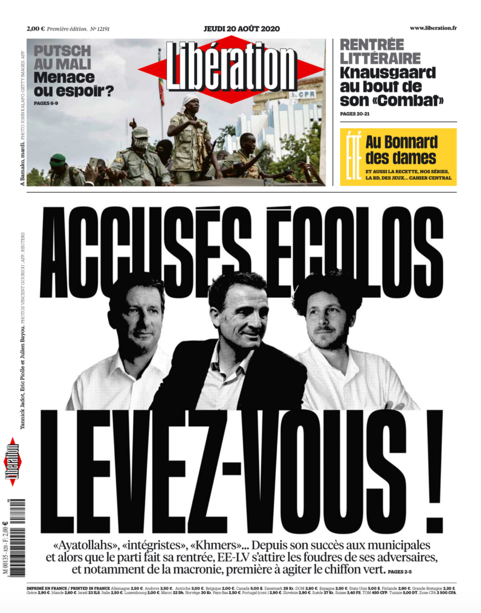 Libération Du Jeudi 20 Août 2020