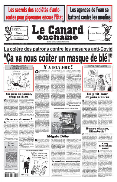 Le canard enchaîné N°5206 Du Mercredi 12 Août 2020