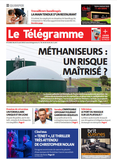 Le Télégramme (3 Éditions) Du Mardi 25 Août 2020