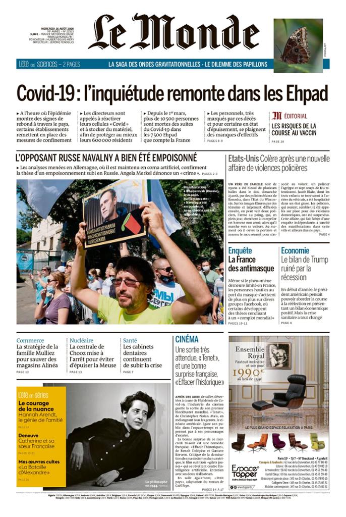 Le Monde Du Mercredi 26 Août 2020