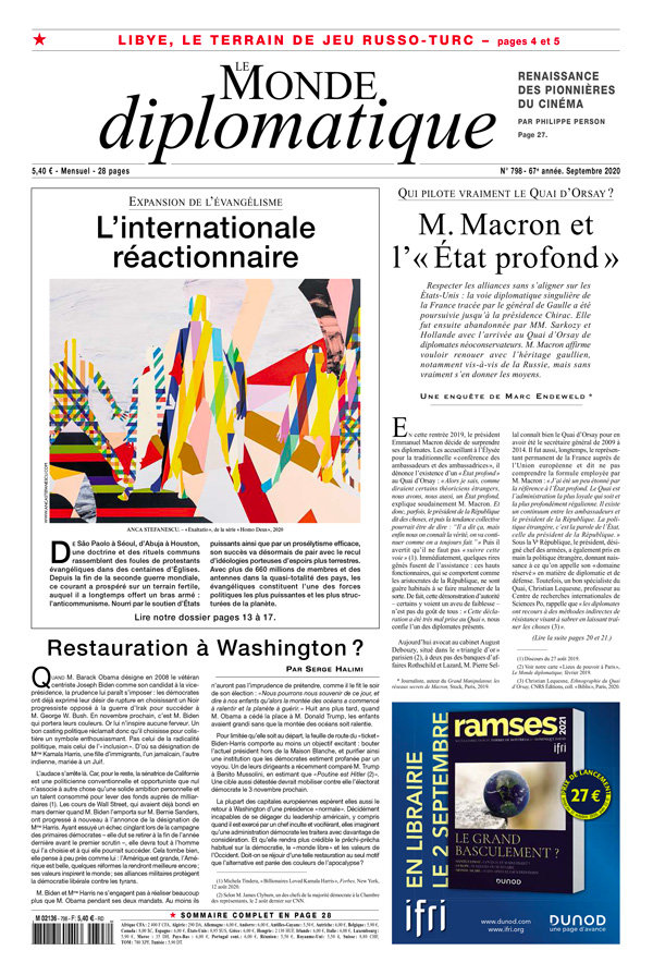 Le Monde diplomatique N°798 - Septembre 2020 