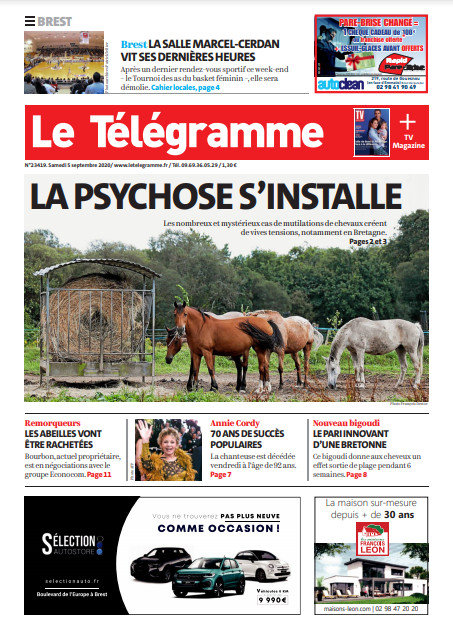 Le Télégramme (3 Éditions) Du Samedi 5 Septembre 2020