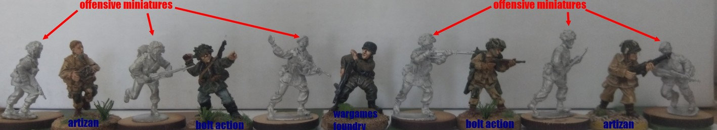 comparaison : offensive miniatures / perry plastic / warlord games "bolt action"/artizan/perry plastics 8bxy