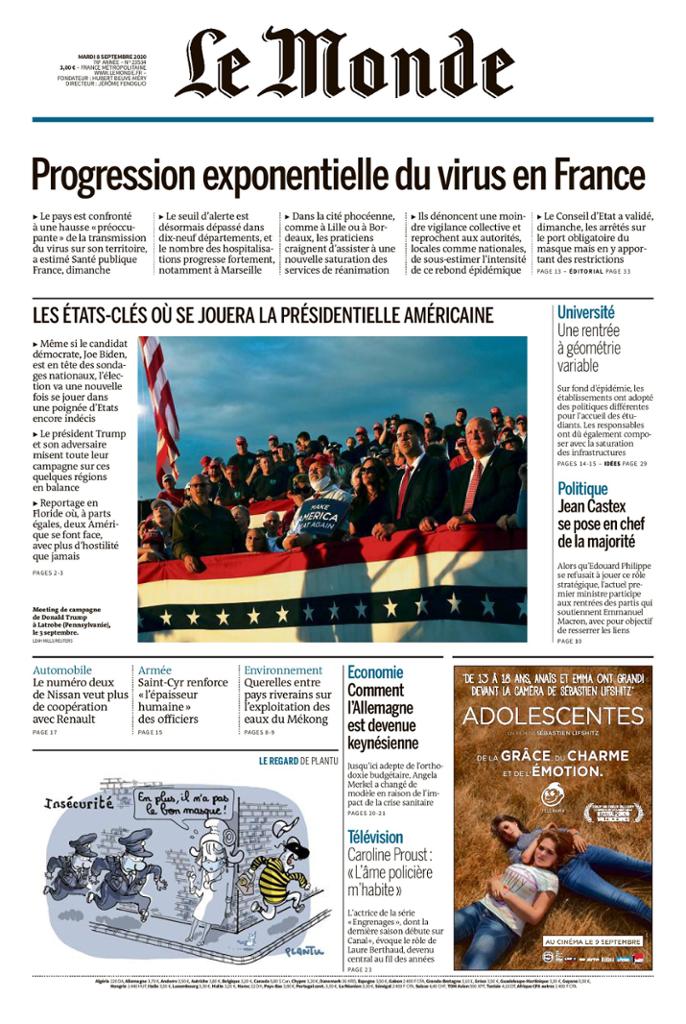 Le Monde Du Mardi 8 Septembre 2020