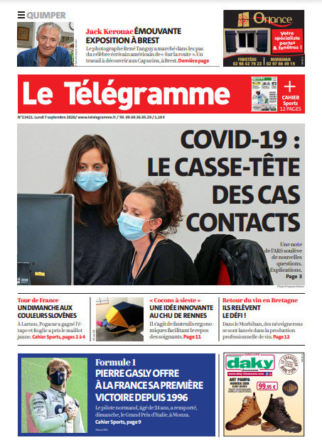 Le Télégramme (3 Éditions) Du Lundi 7 Septembre 2020
