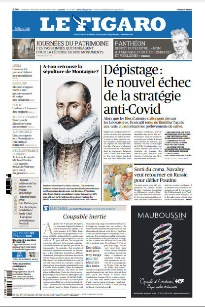 Le Figaro Du Samedi 19 & Dimanche 20 Septembre 2020