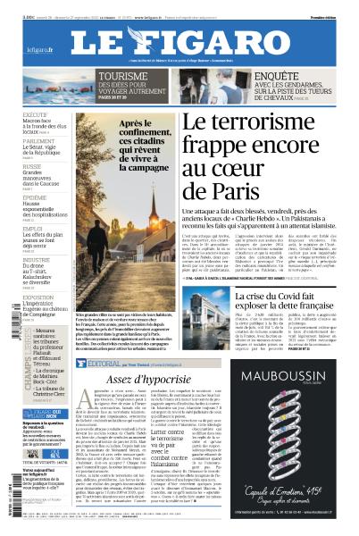 Le Figaro Du Samedi 26 & Dimanche 27 Septembre 2020