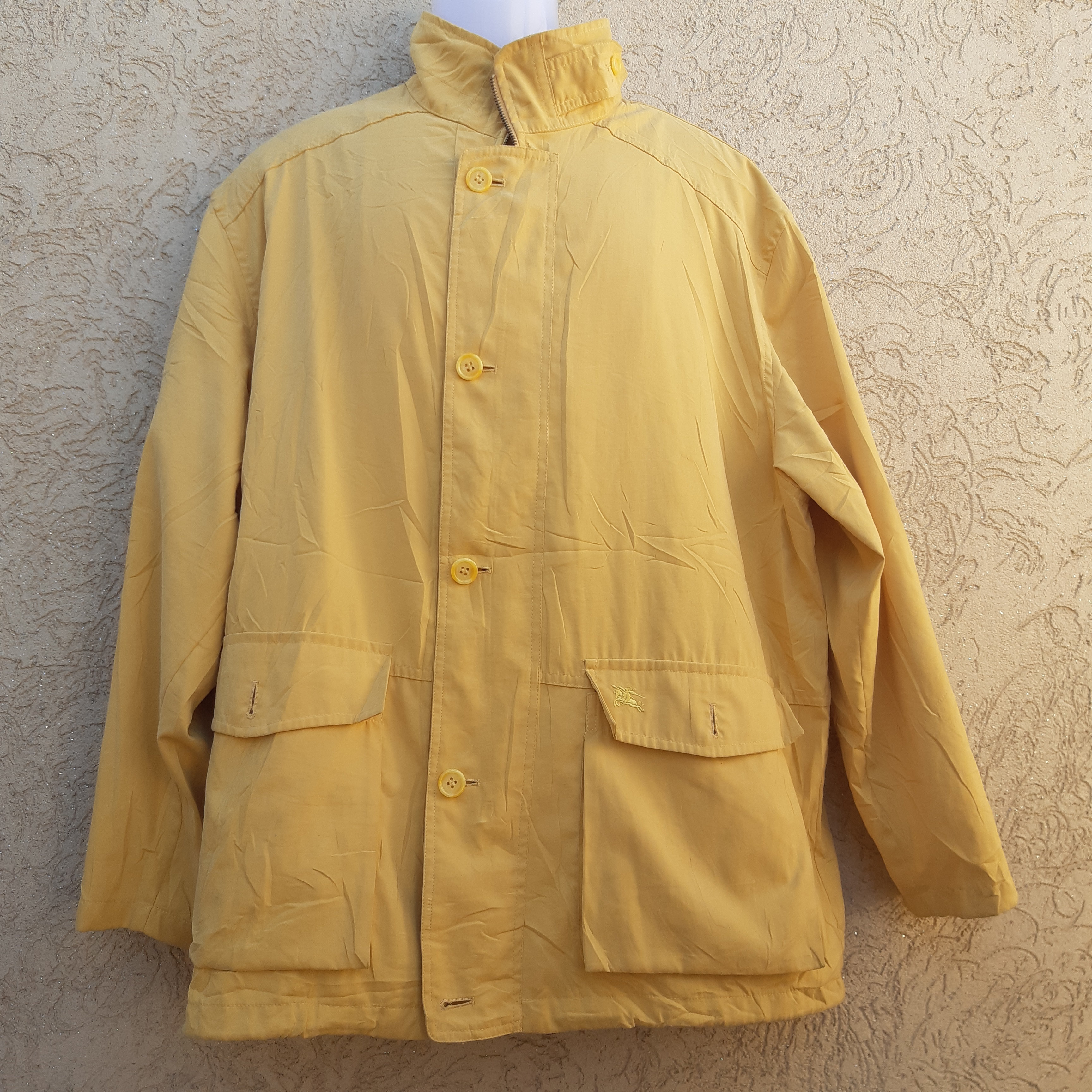 Vintage Burberrys Jacket Windbreaker Men Lemon Retro Men's Yellow Coat ...