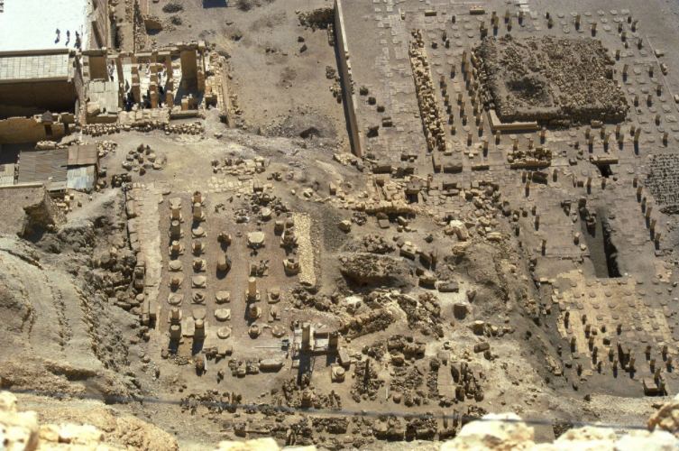 Vue aérienne du temple - Deir el-Bahari