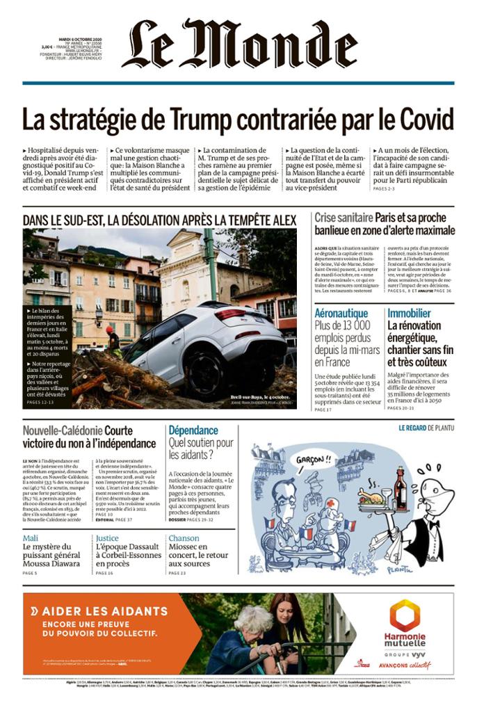 Le Monde du Mardi 6 Octobre 2020