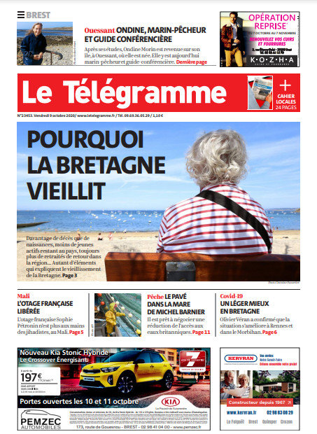  Le Télégramme (3 Éditions) Du Vendredi 9 Octobre 2020