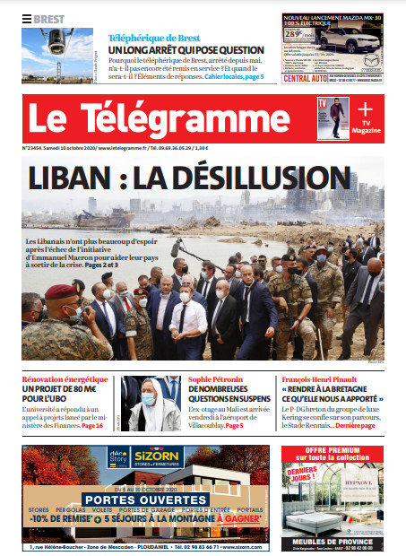 Le Télégramme (3 Éditions) Du Samedi 10 Octobre 2020
