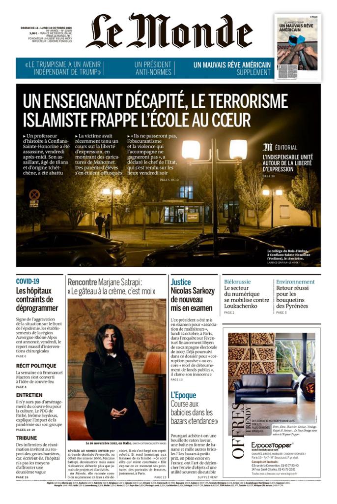 Le Monde Du Dimanche 18 & Lundi 19 Octobre 2020