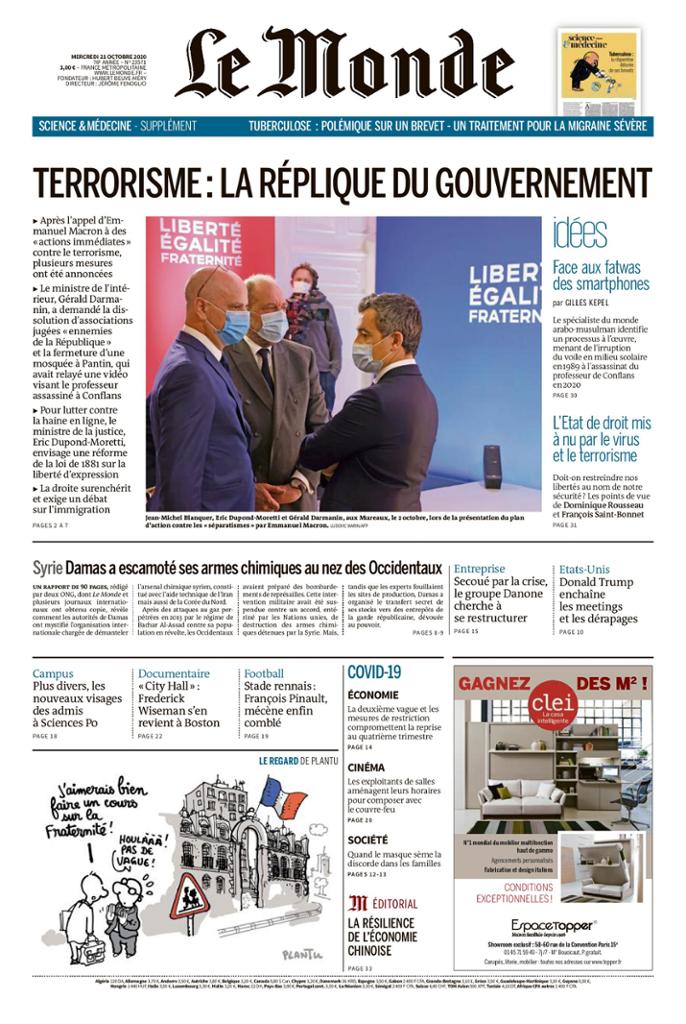 Le Monde Du Mercredi 21 Octobre 2020