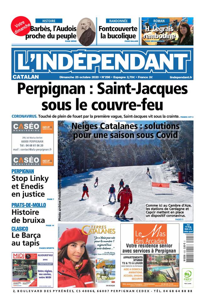 L'Indépendant (3 Éditions) Du Dimanche 25 Octobre 2020