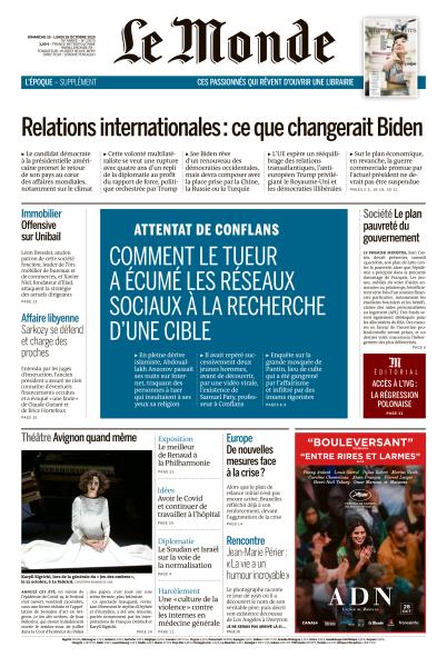 Le Monde Du Dimanche 25 & Lundi 26 Octobre 2020