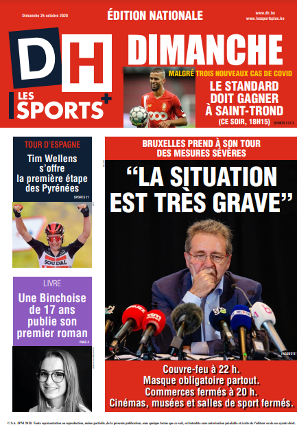 journaux Belges Du Dimanche 25 Octobre 2020