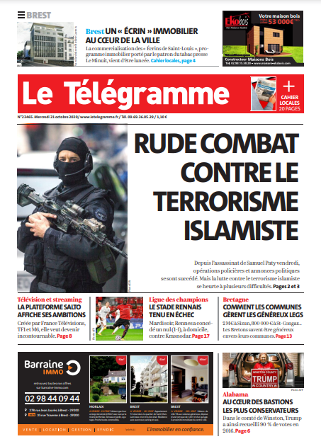  Le Télégramme (3 Éditions) Du Mercredi 21 Octobre 2020