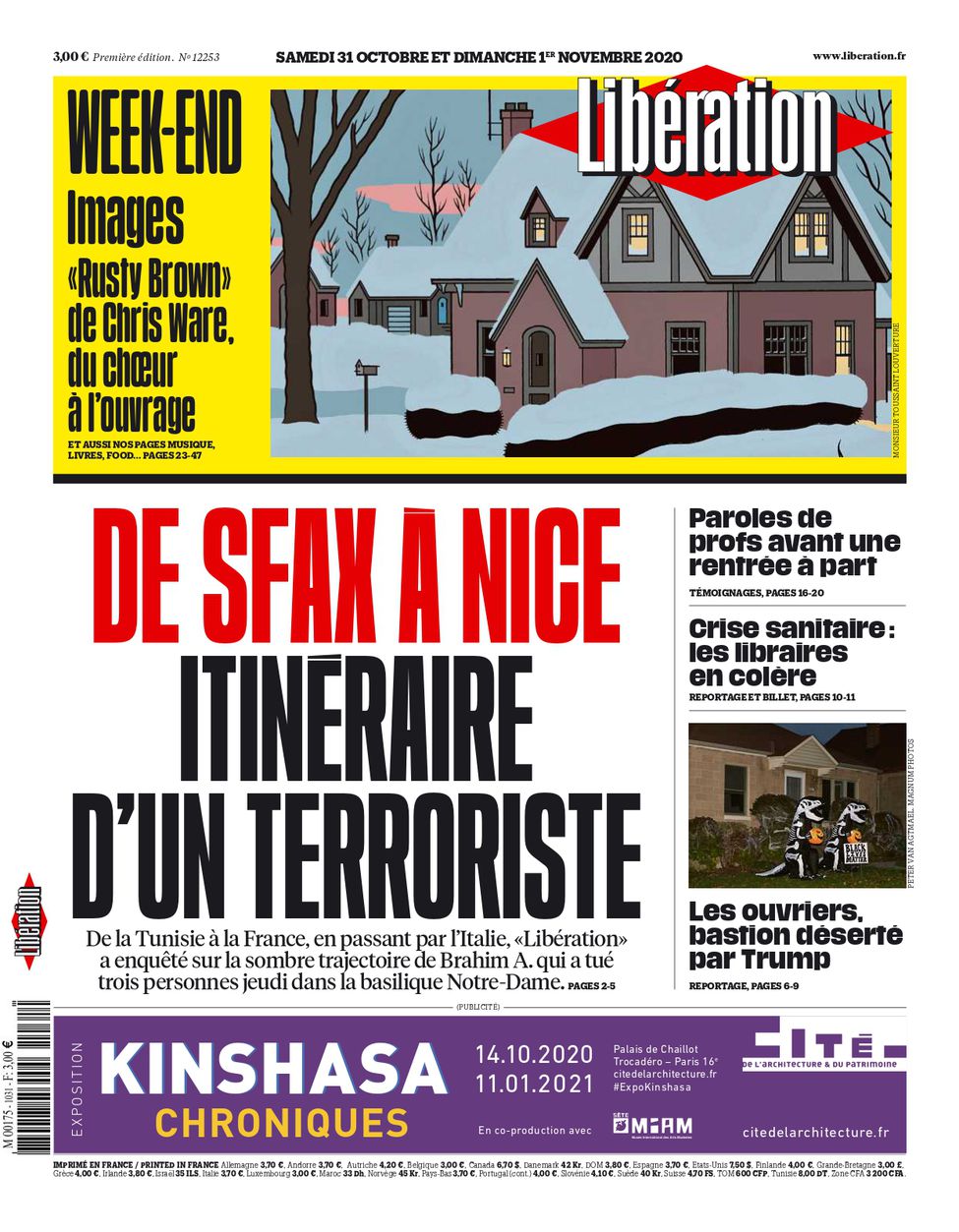 Libération Du Samedi 31 Octobre & Dimanche 1er Novembre 2020