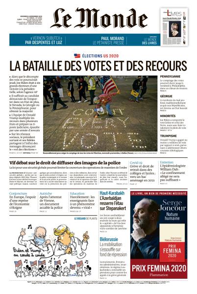 Le Monde Du Vendredi 6 Novembre 2020