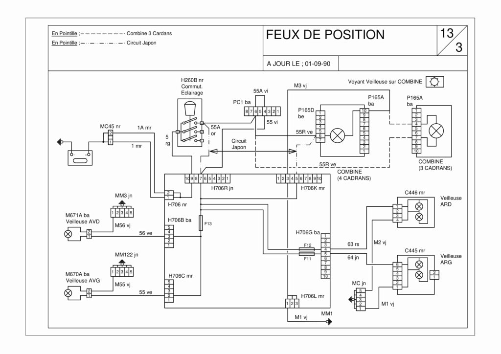 problème électrique feu avant 72hj