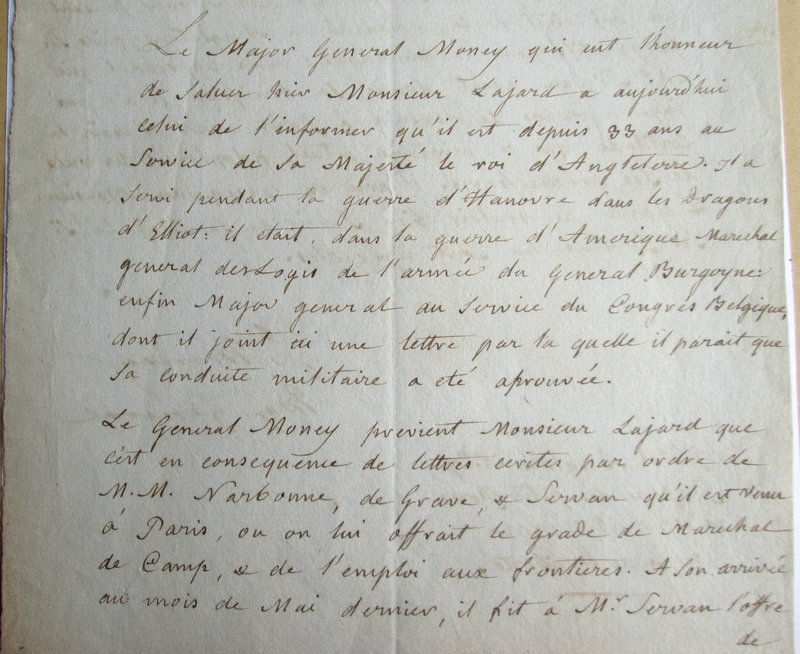 Lettre d'un officier anglais au service de la France 1792 9zz5