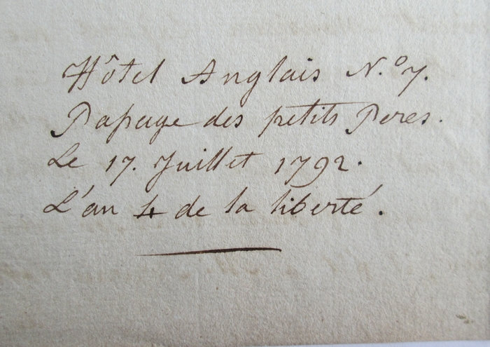 Lettre d'un officier anglais au service de la France 1792 Y1nw