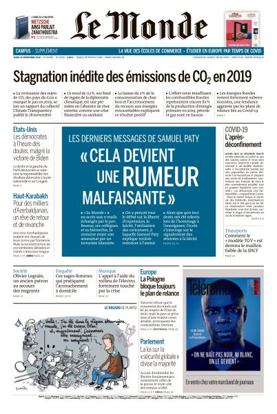 Le Monde Du Jeudi 19 Novembre 2020