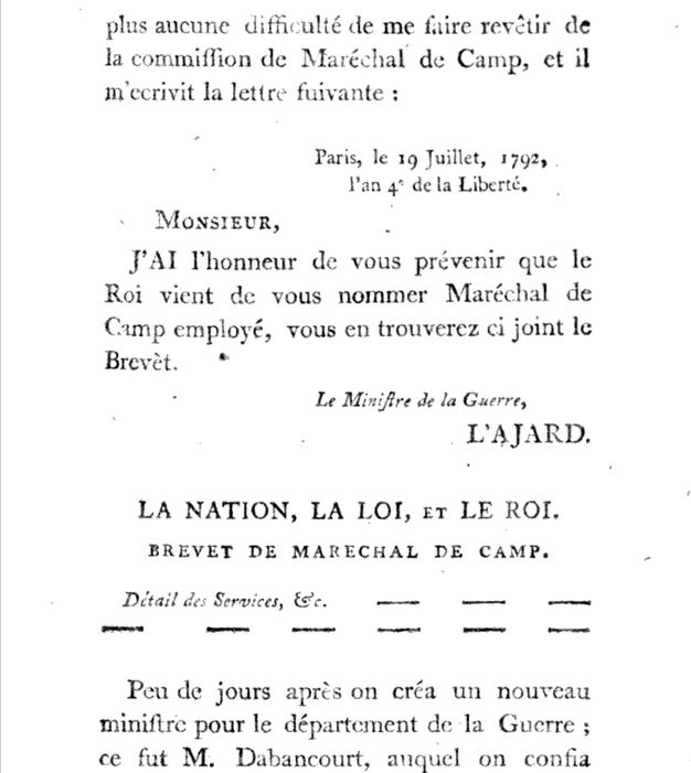 Lettre d'un officier anglais au service de la France 1792 7v89