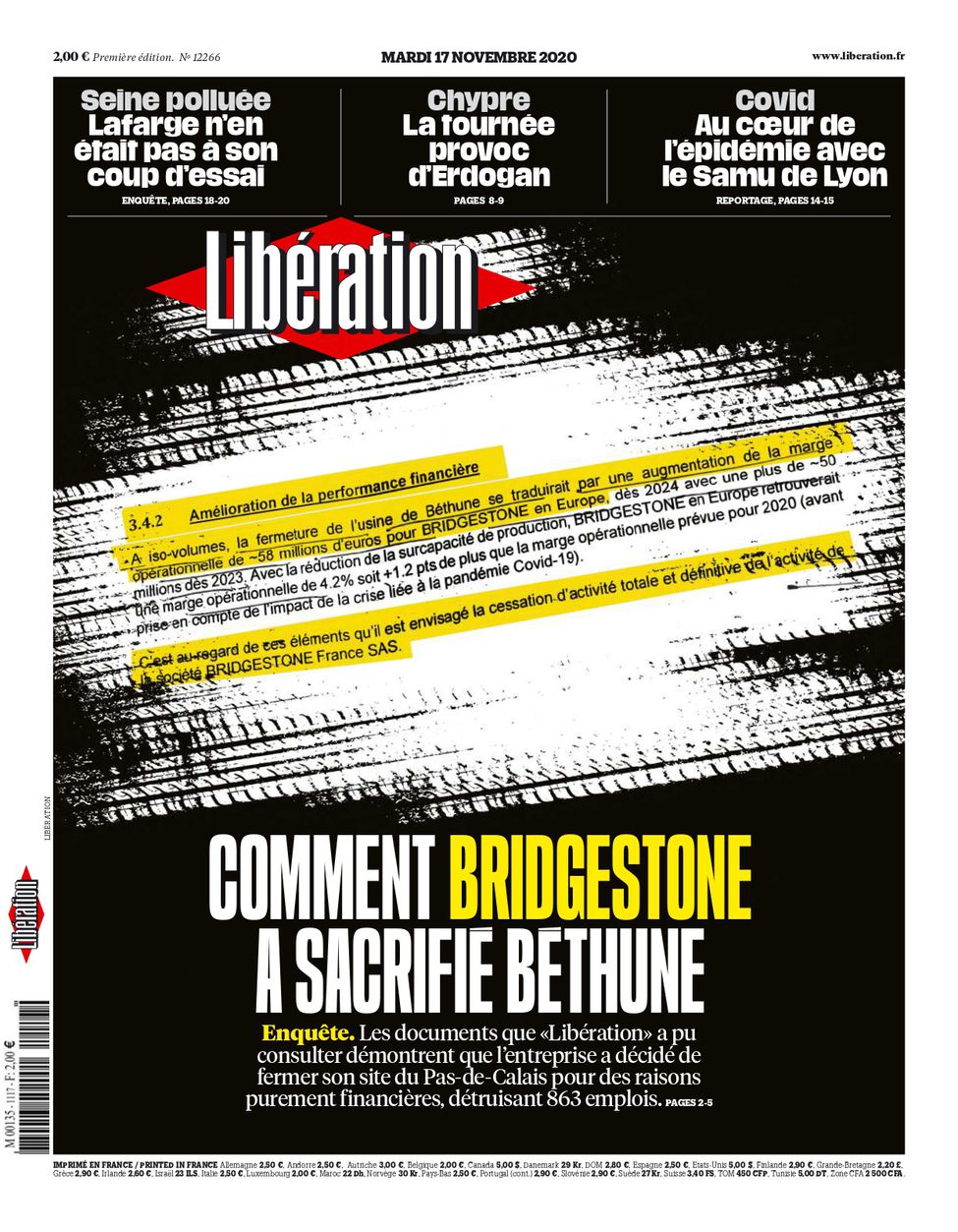 Libération Du Mardi 17 Novembre 2020