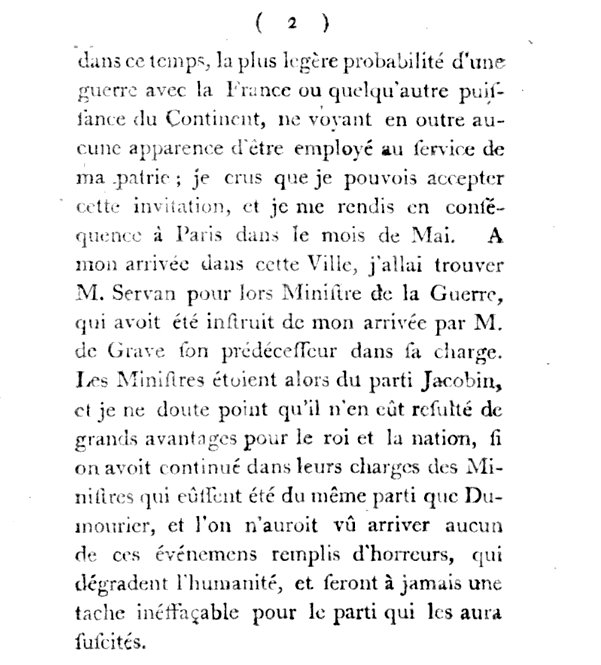 Lettre d'un officier anglais au service de la France 1792 Iyrn