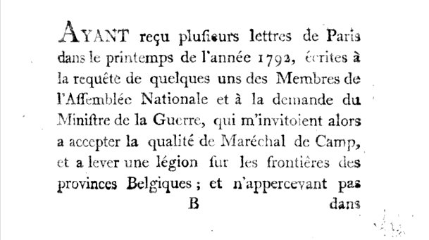 Lettre d'un officier anglais au service de la France 1792 Rq9v