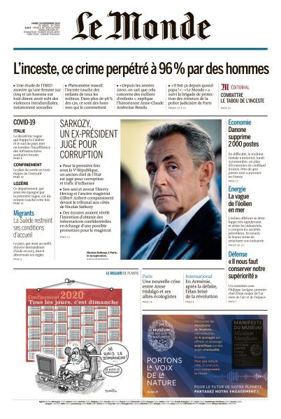 Le Monde Du Mardi 24 Novembre 2020