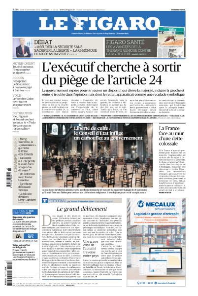  Le Figaro Du Lundi 30 Novembre 2020